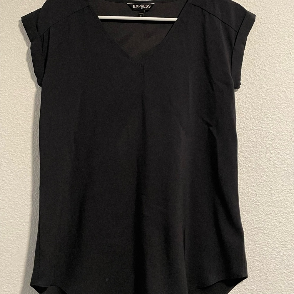 Black V-neck Express Blouse